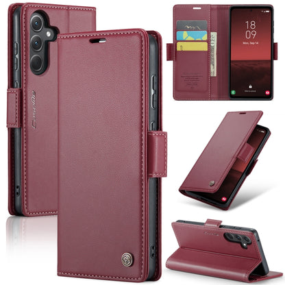 For Samsung Galaxy A35 5G CaseMe 023 Butterfly Buckle Litchi Texture RFID Anti-theft Leather Phone Case(Wine Red) - Galaxy Phone Cases by CaseMe | Online Shopping South Africa | PMC Jewellery | Buy Now Pay Later Mobicred