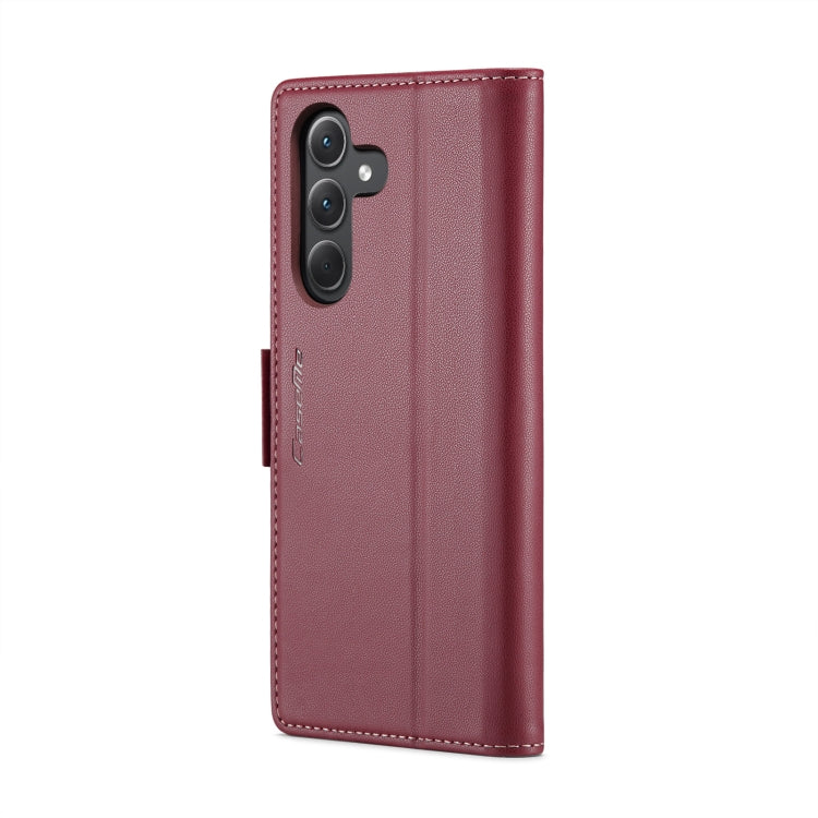 For Samsung Galaxy A35 5G CaseMe 023 Butterfly Buckle Litchi Texture RFID Anti-theft Leather Phone Case(Wine Red) - Galaxy Phone Cases by CaseMe | Online Shopping South Africa | PMC Jewellery | Buy Now Pay Later Mobicred