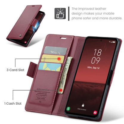 For Samsung Galaxy A35 5G CaseMe 023 Butterfly Buckle Litchi Texture RFID Anti-theft Leather Phone Case(Wine Red) - Galaxy Phone Cases by CaseMe | Online Shopping South Africa | PMC Jewellery | Buy Now Pay Later Mobicred