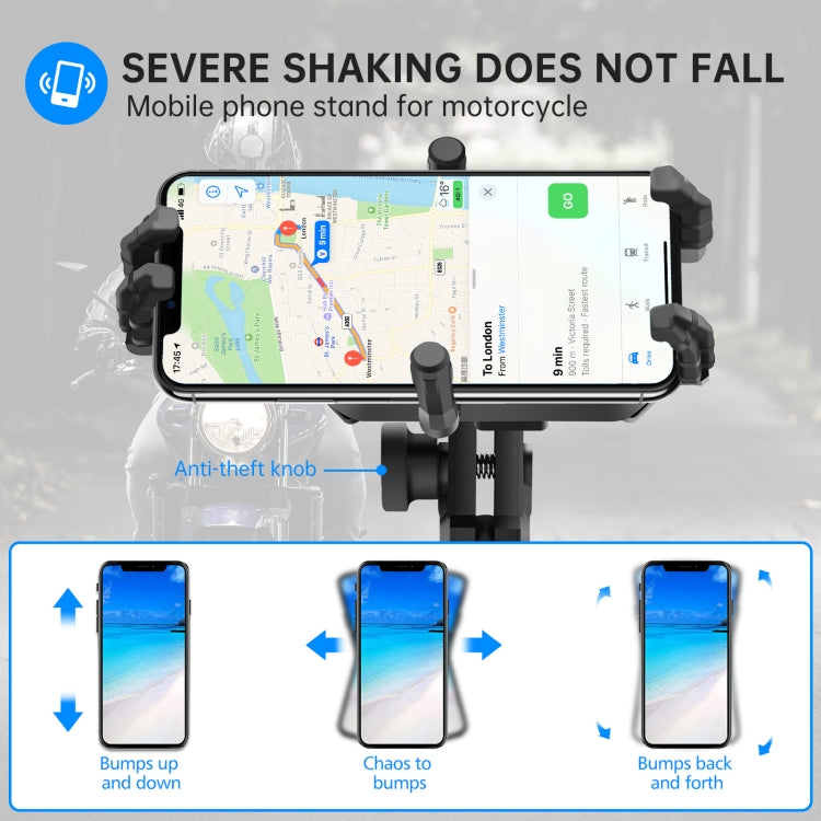 WUPP ZH-1848A2 Motorcycle Shock Absorption Riding Phone Navigation Holder, Style:M10 Ball Joint - Holder by WUPP | Online Shopping South Africa | PMC TechLife | Buy Now Pay Later Mobicred