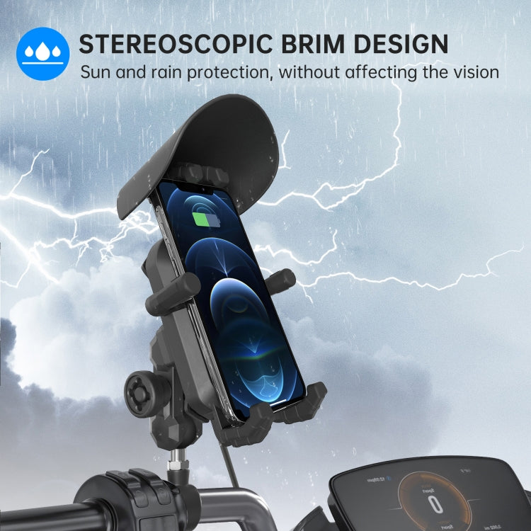 WUPP ZH-1848B2 15W Motorcycle Wireless Fast Charging Phone Navigation Holder, Style:M10 Ball Joint - Holder by WUPP | Online Shopping South Africa | PMC TechLife | Buy Now Pay Later Mobicred