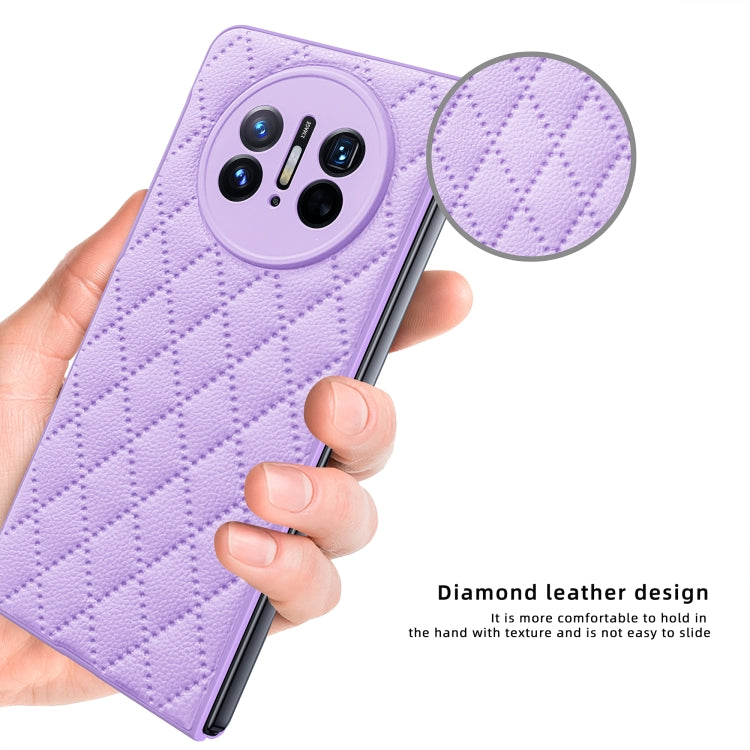 For Huawei Mate X3 Diamond Lattice Integrated Leather Phone Case(Purple) - Huawei Cases by PMC TechLife | Online Shopping South Africa | PMC TechLife | Buy Now Pay Later Mobicred