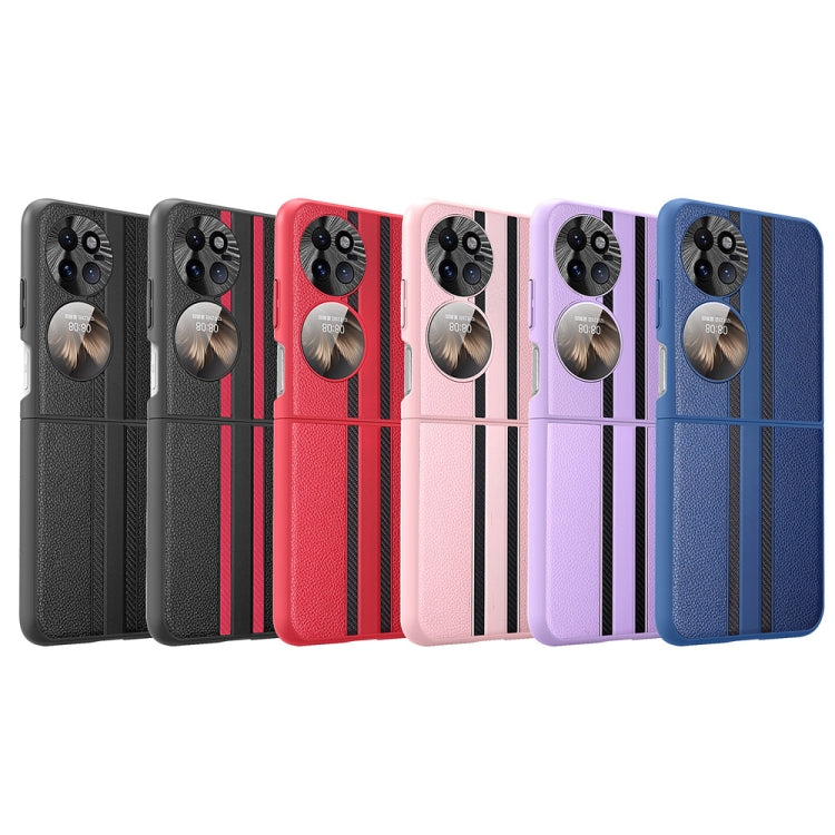 For Huawei P50 Pocket  Litchi Texture PU Shockproof Phone Case(Pink) - Huawei Cases by PMC TechLife | Online Shopping South Africa | PMC TechLife | Buy Now Pay Later Mobicred
