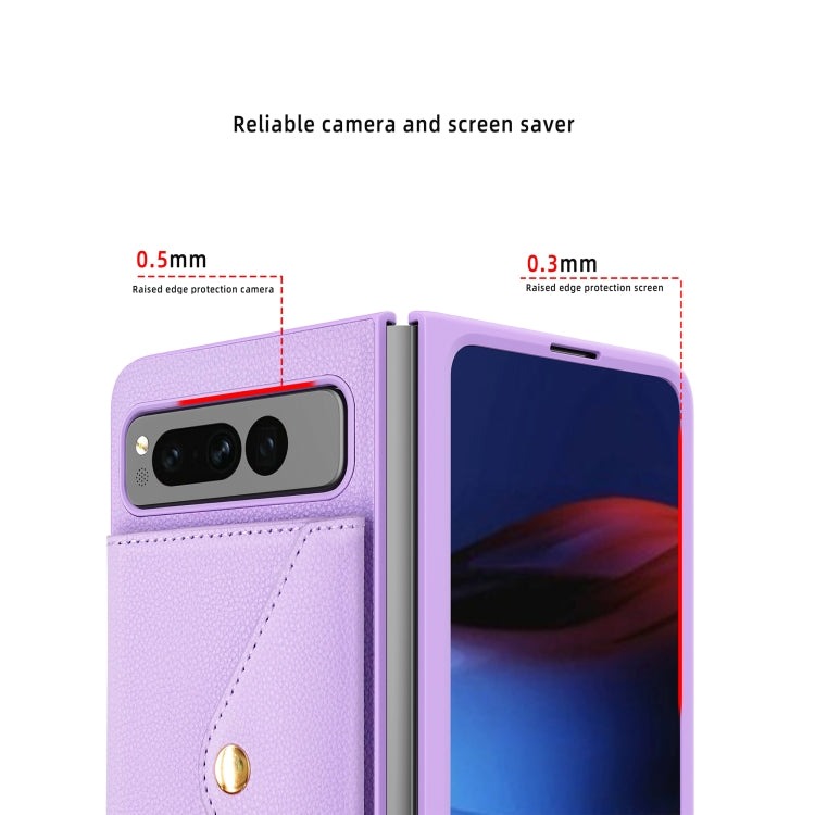 For Google Pixel Fold Litchi Texture Integrated Phone Case with Card Bag(Black) - Google Cases by PMC TechLife | Online Shopping South Africa | PMC TechLife | Buy Now Pay Later Mobicred
