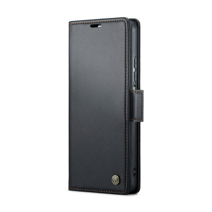 For Xiaomi Poco F5 5G/Redmi Note 12 Turbo 5G CaseMe 023 Butterfly Buckle Litchi Texture RFID Anti-theft Leather Phone Case(Black) - Xiaomi Cases by CaseMe | Online Shopping South Africa | PMC Jewellery | Buy Now Pay Later Mobicred