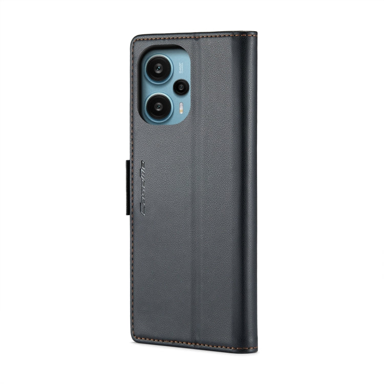 For Xiaomi Poco F5 5G/Redmi Note 12 Turbo 5G CaseMe 023 Butterfly Buckle Litchi Texture RFID Anti-theft Leather Phone Case(Black) - Xiaomi Cases by CaseMe | Online Shopping South Africa | PMC Jewellery | Buy Now Pay Later Mobicred