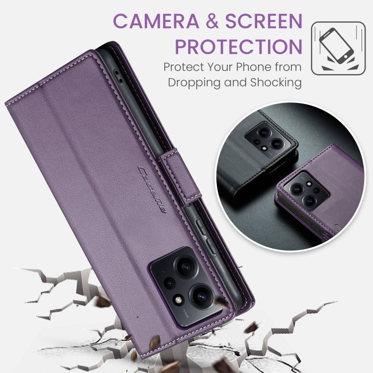 For Xiaomi Redmi Note 12 4G Global CaseMe 023 Butterfly Buckle Litchi Texture RFID Anti-theft Leather Phone Case(Pearly Purple) - Xiaomi Cases by CaseMe | Online Shopping South Africa | PMC Jewellery | Buy Now Pay Later Mobicred