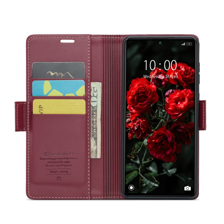 For Xiaomi Redmi Note 13 Pro 5G CaseMe 023 Butterfly Buckle Litchi Texture RFID Anti-theft Leather Phone Case(Wine Red) - Xiaomi Cases by CaseMe | Online Shopping South Africa | PMC Jewellery | Buy Now Pay Later Mobicred