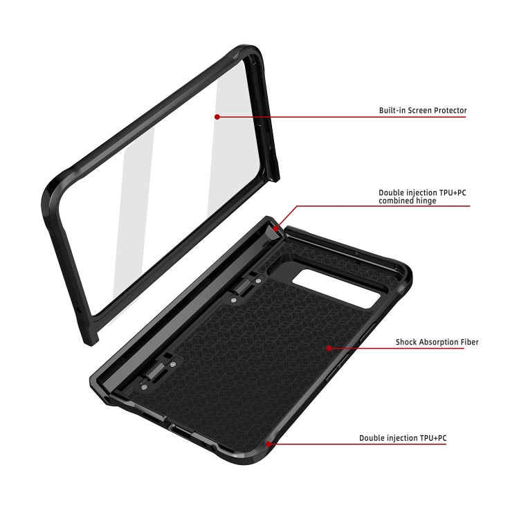 For Google Pixel Fold Twill Texture Integrated Shockproof Phone Case with Holder(Grey) - Google Cases by PMC TechLife | Online Shopping South Africa | PMC TechLife | Buy Now Pay Later Mobicred