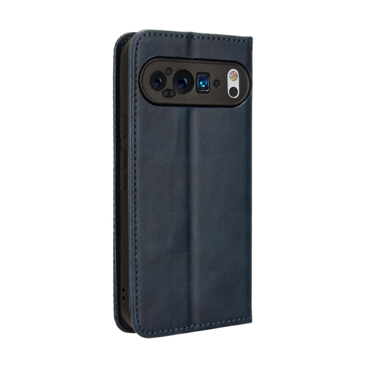 For Google Pixel 9 Magnetic Buckle Retro Texture Leather Phone Case(Blue) - Google Cases by PMC TechLife | Online Shopping South Africa | PMC TechLife | Buy Now Pay Later Mobicred