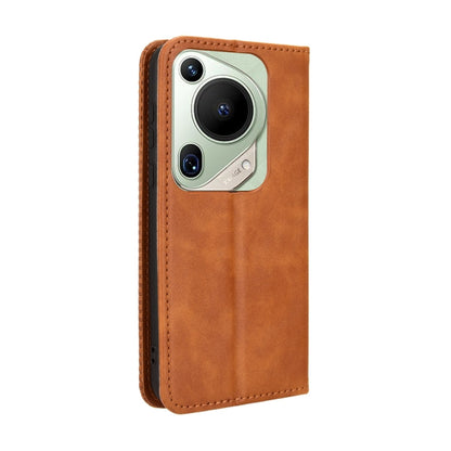 For Huawei Pura 70 Pro / 70 Pro+ Magnetic Buckle Retro Texture Leather Phone Case(Brown) - Huawei Cases by PMC Jewellery | Online Shopping South Africa | PMC Jewellery | Buy Now Pay Later Mobicred