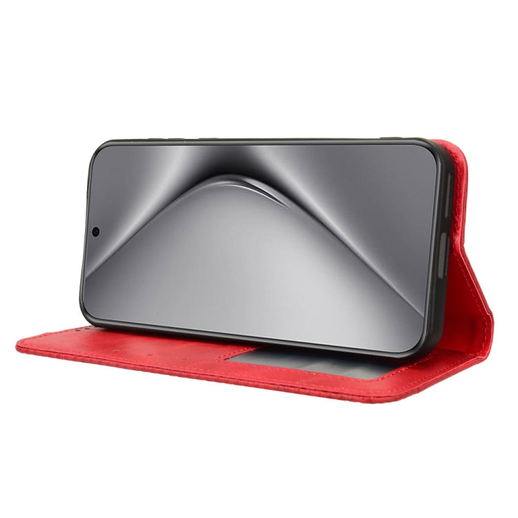 For Huawei Pura 70 Magnetic Buckle Retro Texture Leather Phone Case(Red) - free shipping - PMC Jewellery - Order now!