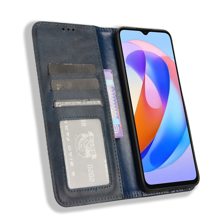 For Honor X5 Plus Magnetic Buckle Retro Texture Leather Phone Case(Blue) - Honor Cases by PMC Jewellery | Online Shopping South Africa | PMC Jewellery