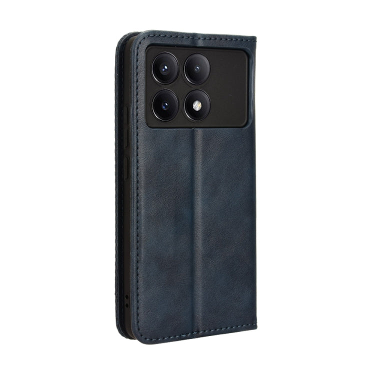 For Xiaomi Redmi K70 / K70 Pro Magnetic Buckle Retro Texture Leather Phone Case(Blue) - K70 Pro Cases by PMC Jewellery | Online Shopping South Africa | PMC Jewellery | Buy Now Pay Later Mobicred