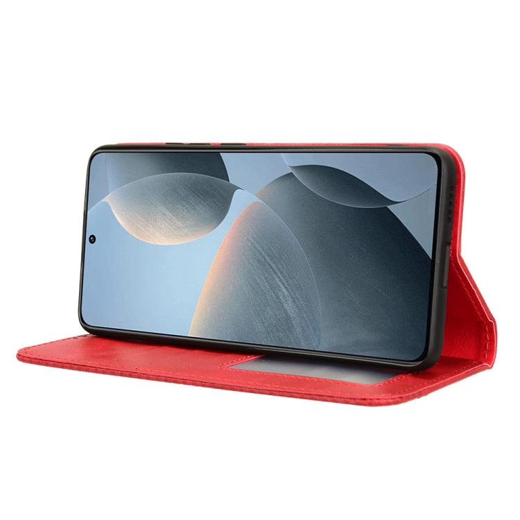 For Xiaomi Redmi K70E / Poco X6 Pro Magnetic Buckle Retro Texture Leather Phone Case(Red) - Xiaomi Cases by PMC TechLife | Online Shopping South Africa | PMC TechLife | Buy Now Pay Later Mobicred