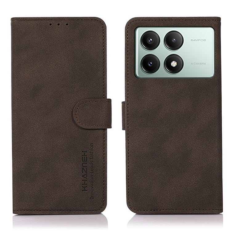 For Xiaomi Redmi K70E / POCO X6 Pro KHAZNEH Matte Texture Leather Phone Case(Brown) - K70E Cases by PMC TechLife | Online Shopping South Africa | PMC TechLife | Buy Now Pay Later Mobicred