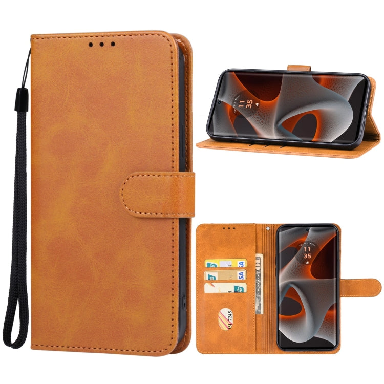 For Motorola Edge 50 Pro Leather Phone Case(Brown) - Motorola Cases by PMC TechLife | Online Shopping South Africa | PMC TechLife | Buy Now Pay Later Mobicred
