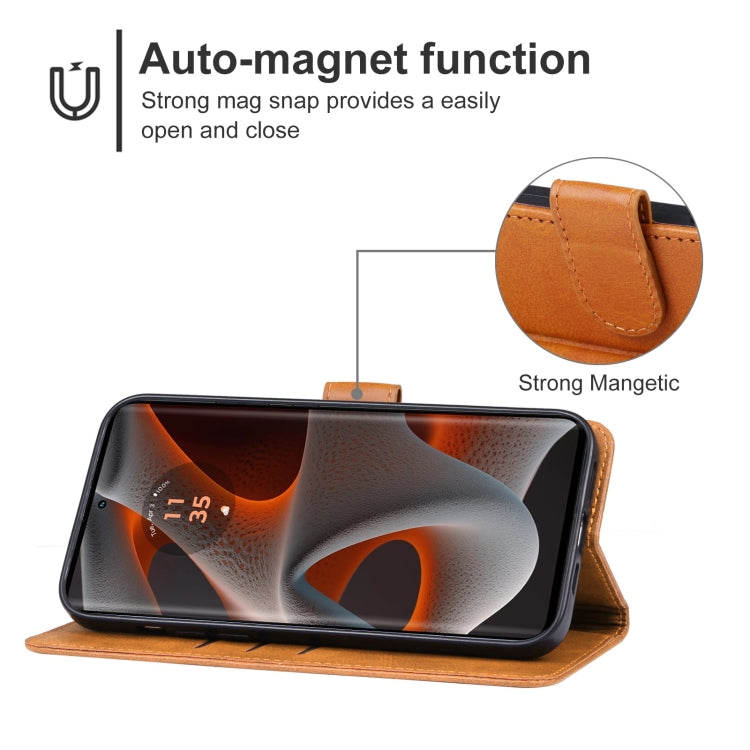 For Motorola Edge 50 Pro Leather Phone Case(Brown) - Motorola Cases by PMC TechLife | Online Shopping South Africa | PMC TechLife | Buy Now Pay Later Mobicred