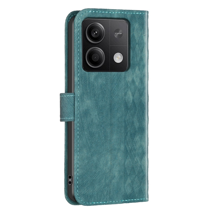 For Xiaomi Redmi Note 13 4G Global Plaid Embossed Leather Phone Case(Green) - Note 13 Cases by PMC Jewellery | Online Shopping South Africa | PMC Jewellery | Buy Now Pay Later Mobicred