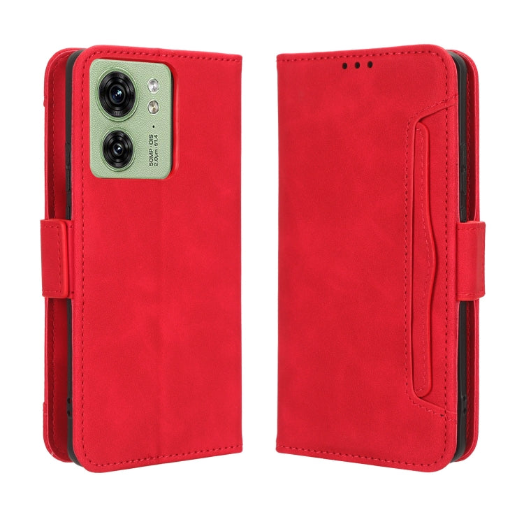 For Motorola Edge 40 Skin Feel Calf Texture Card Slots Leather Phone Case(Red) - Motorola Cases by PMC TechLife | Online Shopping South Africa | PMC TechLife | Buy Now Pay Later Mobicred