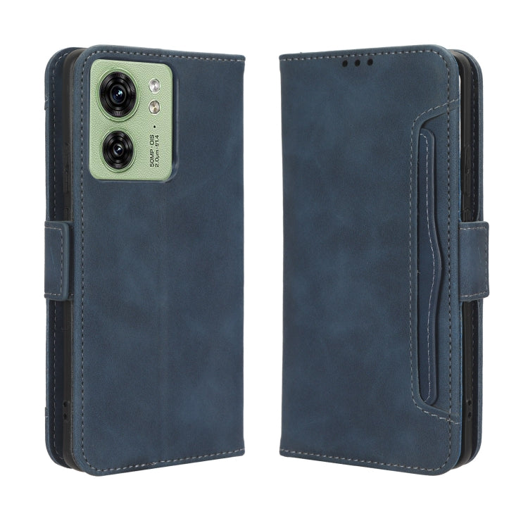 For Motorola Edge 40 Skin Feel Calf Texture Card Slots Leather Phone Case(Blue) - Motorola Cases by PMC TechLife | Online Shopping South Africa | PMC TechLife | Buy Now Pay Later Mobicred