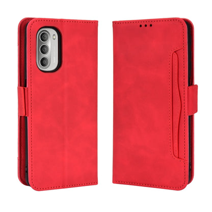 For Motorola Moto G52J 5G Skin Feel Calf Texture Card Slots Leather Phone Case(Red) - Motorola Cases by PMC Jewellery | Online Shopping South Africa | PMC Jewellery | Buy Now Pay Later Mobicred