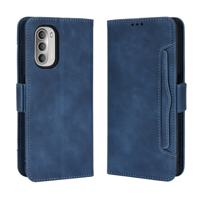 For Motorola Moto G52J 5G Skin Feel Calf Texture Card Slots Leather Phone Case(Blue) - Motorola Cases by PMC Jewellery | Online Shopping South Africa | PMC Jewellery | Buy Now Pay Later Mobicred