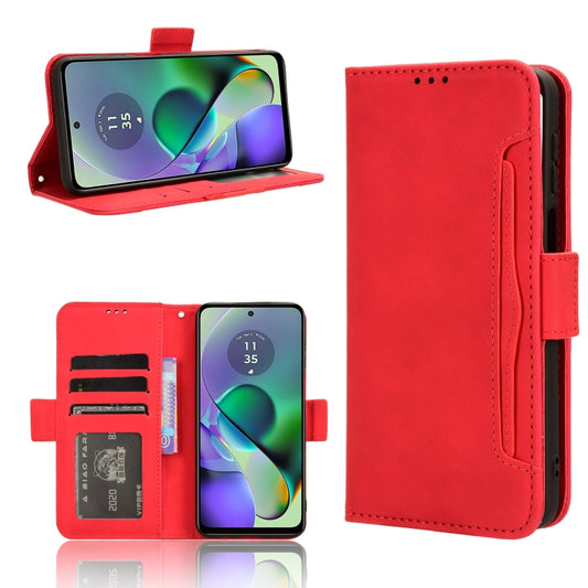 For Motorola Moto G54 5G Skin Feel Calf Texture Card Slots Leather Phone Case(Red) - Motorola Cases by PMC Jewellery | Online Shopping South Africa | PMC Jewellery | Buy Now Pay Later Mobicred