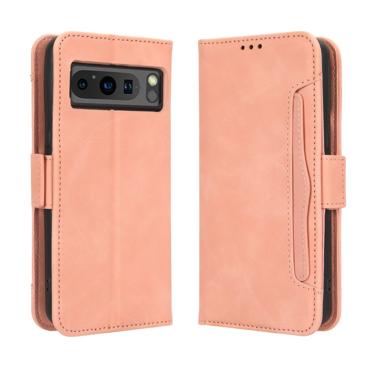 For Google Pixel 8 Pro Skin Feel Calf Texture Card Slots Leather Phone Case(Pink) - Google Cases by PMC TechLife | Online Shopping South Africa | PMC TechLife | Buy Now Pay Later Mobicred