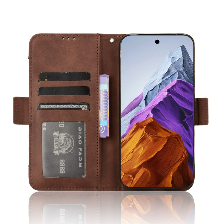 For Google Pixel 9 Pro Skin Feel Calf Texture Card Slots Leather Phone Case(Brown) - Google Cases by PMC Jewellery | Online Shopping South Africa | PMC Jewellery | Buy Now Pay Later Mobicred