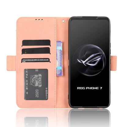 For ASUS ROG Phone 7 Skin Feel Calf Texture Card Slots Leather Phone Case(Pink) - ASUS Cases by PMC Jewellery | Online Shopping South Africa | PMC Jewellery | Buy Now Pay Later Mobicred