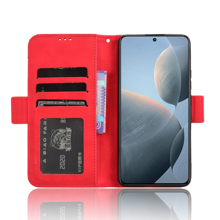 For Xiaomi Redmi K70 / K70 Pro 5G Skin Feel Calf Texture Card Slots Leather Phone Case(Red) - K70 Pro Cases by PMC Jewellery | Online Shopping South Africa | PMC Jewellery | Buy Now Pay Later Mobicred