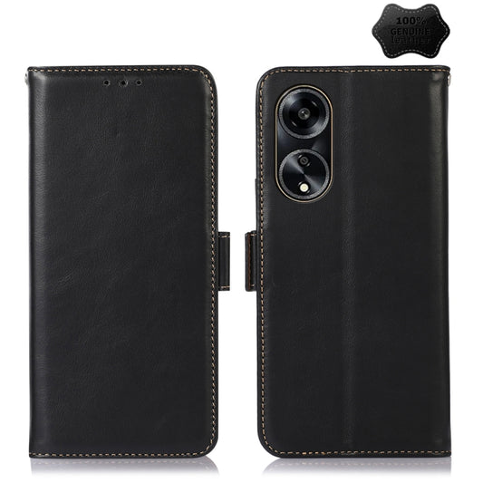 For OPPO A1 5G Crazy Horse Top Layer Cowhide Leather Phone Case(Black) - OPPO Cases by PMC Jewellery | Online Shopping South Africa | PMC Jewellery | Buy Now Pay Later Mobicred