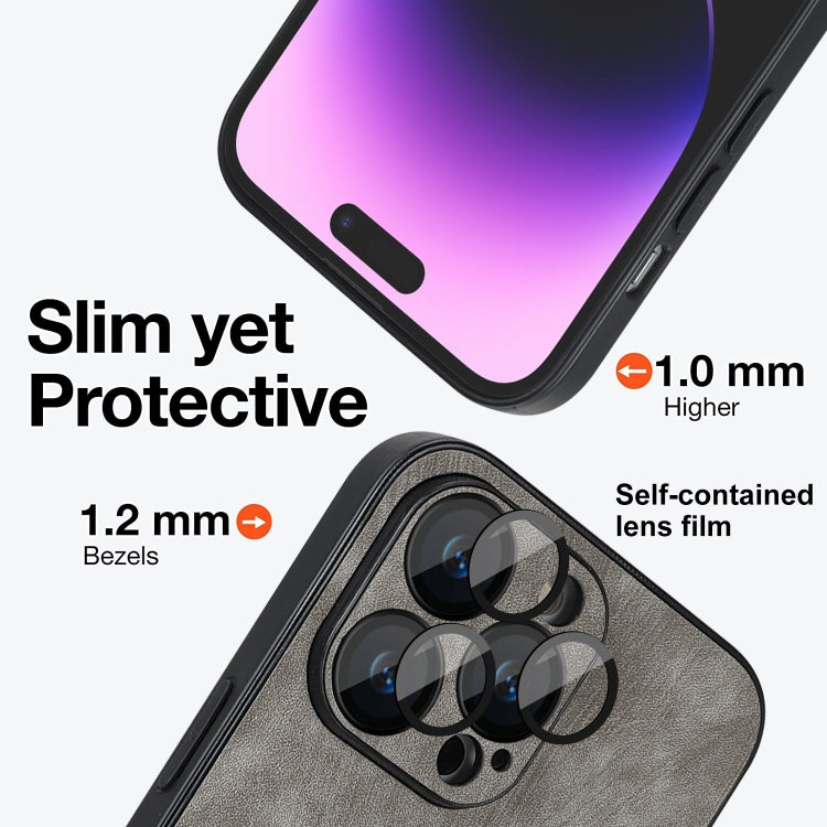 For iPhone 12 Skin Feel Leather MagSafe Magnetic Phone Case(Grey) - iPhone 12 / 12 Pro Cases by PMC TechLife | Online Shopping South Africa | PMC TechLife