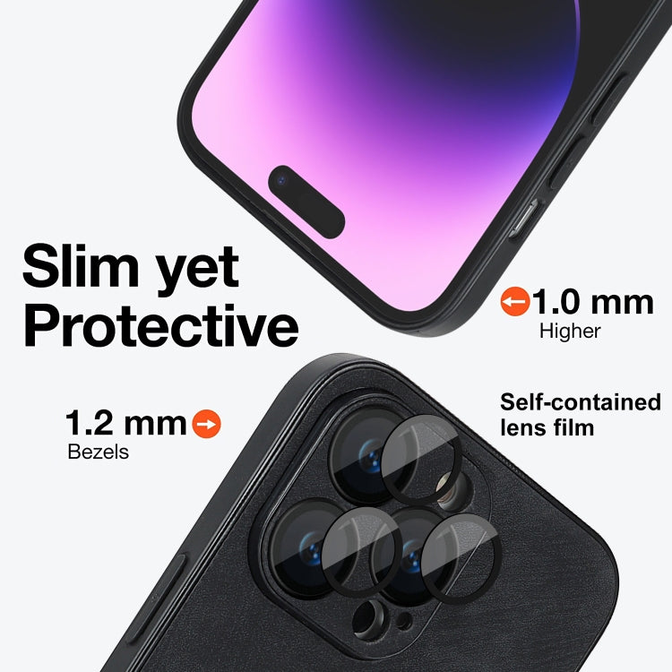 For iPhone 12 Pro Max Skin Feel Leather MagSafe Magnetic Phone Case(Black) - iPhone 12 Pro Max Cases by PMC TechLife | Online Shopping South Africa | PMC TechLife