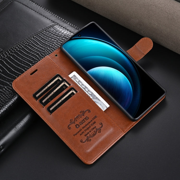 For vivo X100 5G AZNS Sheepskin Texture Flip Leather Phone Case(Black) - free shipping - PMC TechLife - Order now!
