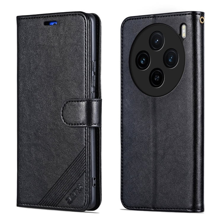 For vivo X100S AZNS Sheepskin Texture Flip Leather Phone Case(Black) - vivo Cases by AZNS | Online Shopping South Africa | PMC TechLife | Buy Now Pay Later Mobicred