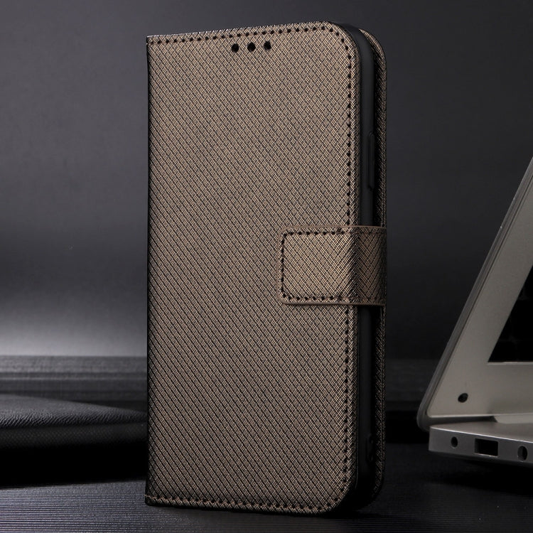 For Motorola Moto G Power 5G 2024 Diamond Texture Leather Phone Case(Brown) - Motorola Cases by PMC Jewellery | Online Shopping South Africa | PMC Jewellery | Buy Now Pay Later Mobicred