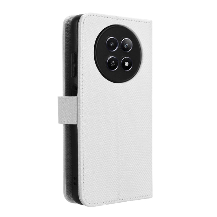 For Realme 12 5G / 12X 5G Diamond Texture Leather Phone Case(White) - Realme Cases by PMC TechLife | Online Shopping South Africa | PMC TechLife | Buy Now Pay Later Mobicred