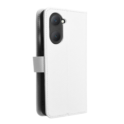 For vivo Y03 4G Diamond Texture Leather Phone Case(White) - vivo Cases by PMC Jewellery | Online Shopping South Africa | PMC Jewellery | Buy Now Pay Later Mobicred