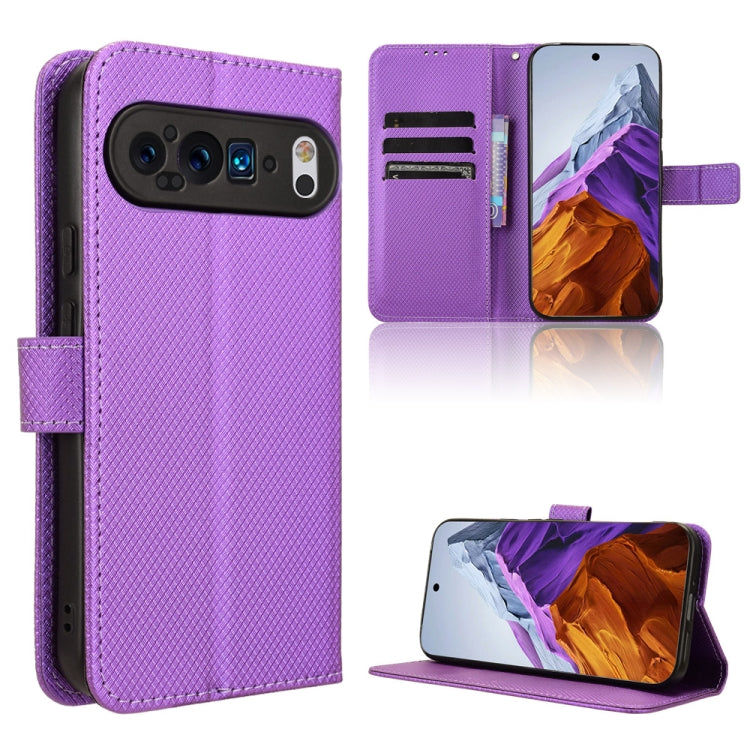 For Google Pixel 9 Pro Diamond Texture Leather Phone Case(Purple) - Google Cases by PMC Jewellery | Online Shopping South Africa | PMC Jewellery | Buy Now Pay Later Mobicred