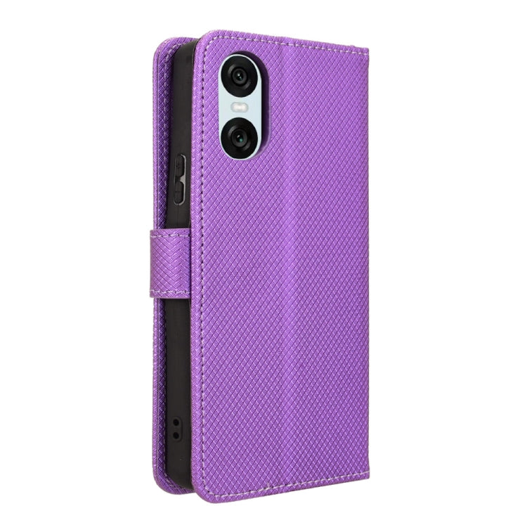 For Sony Xperia 10 VI 2024 Diamond Texture Leather Phone Case(Purple) - Sony Cases by PMC Jewellery | Online Shopping South Africa | PMC Jewellery | Buy Now Pay Later Mobicred