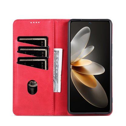 For Huawei Pura 70 AZNS Magnetic Calf Texture Flip Leather Phone Case(Red) - Huawei Cases by AZNS | Online Shopping South Africa | PMC Jewellery | Buy Now Pay Later Mobicred