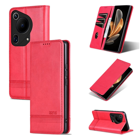 For Huawei Pura 70 Ultra AZNS Magnetic Calf Texture Flip Leather Phone Case(Red) - Huawei Cases by AZNS | Online Shopping South Africa | PMC Jewellery | Buy Now Pay Later Mobicred