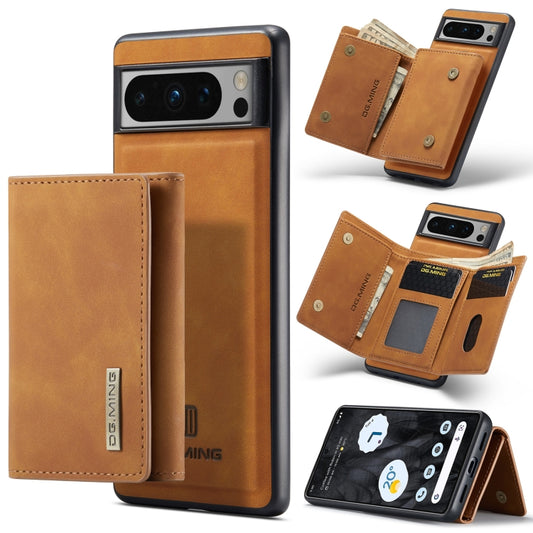 For Google Pixel 8 Pro DG.MING M1 Series 3-Fold Multi Card Wallet + Magnetic Phone Case(Brown) - Google Cases by DG.MING | Online Shopping South Africa | PMC Jewellery | Buy Now Pay Later Mobicred