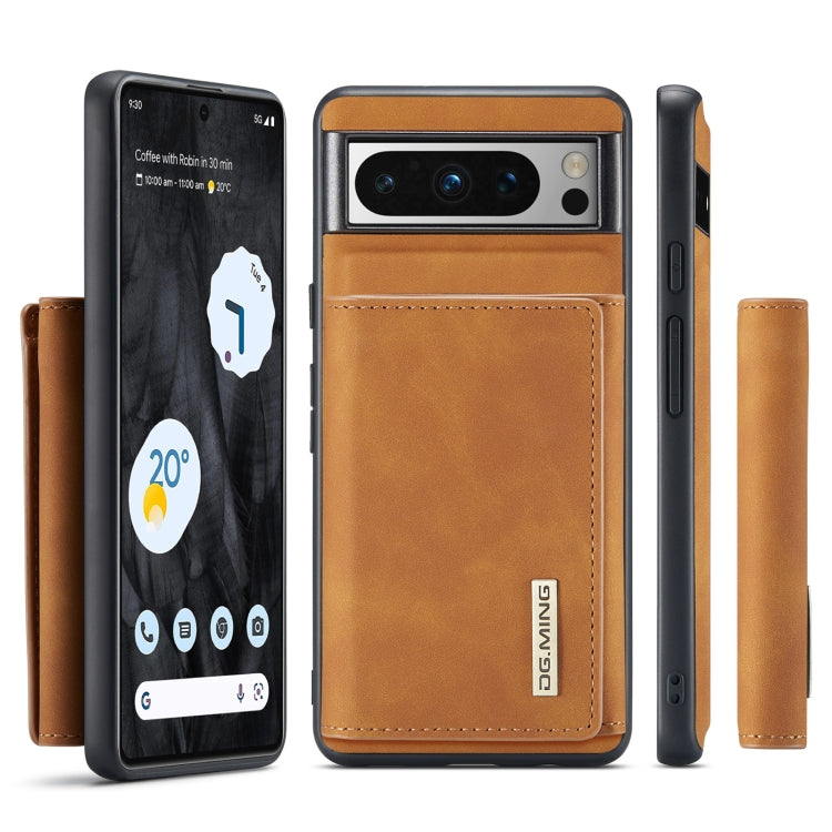 For Google Pixel 8 Pro DG.MING M1 Series 3-Fold Multi Card Wallet + Magnetic Phone Case(Brown) - Google Cases by DG.MING | Online Shopping South Africa | PMC TechLife | Buy Now Pay Later Mobicred