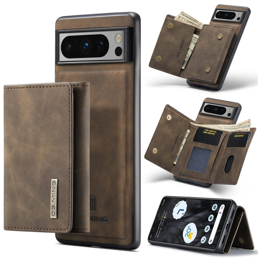 For Google Pixel 8 Pro DG.MING M1 Series 3-Fold Multi Card Wallet + Magnetic Phone Case(Coffee) - Google Cases by DG.MING | Online Shopping South Africa | PMC Jewellery | Buy Now Pay Later Mobicred