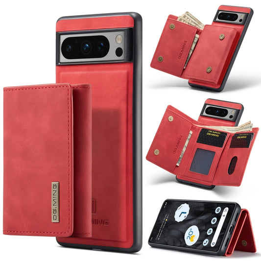 For Google Pixel 8 Pro DG.MING M1 Series 3-Fold Multi Card Wallet + Magnetic Phone Case(Red) - Google Cases by DG.MING | Online Shopping South Africa | PMC Jewellery | Buy Now Pay Later Mobicred