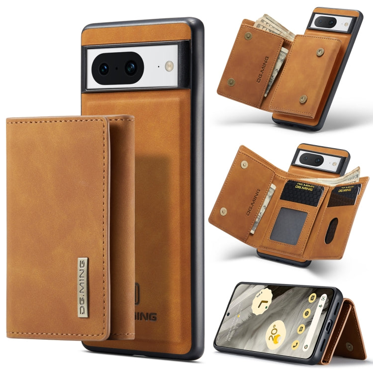 For Google Pixel 8 DG.MING M1 Series 3-Fold Multi Card Wallet + Magnetic Phone Case(Brown) - Google Cases by DG.MING | Online Shopping South Africa | PMC TechLife | Buy Now Pay Later Mobicred