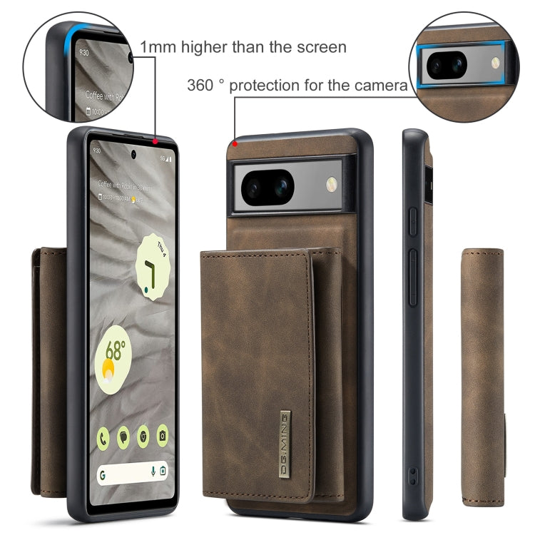 For Google Pixel 8A DG.MING M1 Series 3-Fold Multi Card Wallet + Magnetic Phone Case(Coffee) - Google Cases by DG.MING | Online Shopping South Africa | PMC TechLife | Buy Now Pay Later Mobicred
